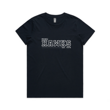 Load image into Gallery viewer, LADIES HAWKS ‘BOXY’ TEE - NAVY
